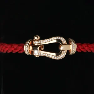 Bracelet Imperial Shine – Corde Premium Rouge & Fermoir Haute Joaillerie