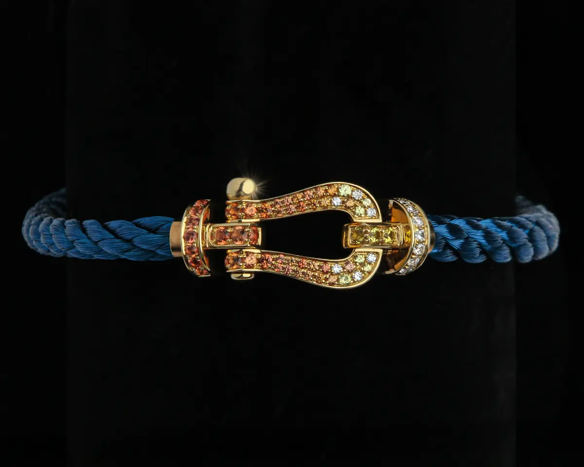 Bracelet Imperial Shine – Corde Premium Bleue & Fermoir Haute Joaillerie