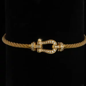 Bracelet Imperial Shine – Corde Premium Dorée & Fermoir Haute Joaillerie (Copie)