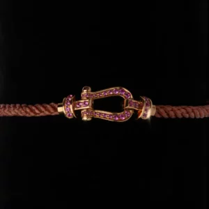 Bracelet Imperial Shine – Corde Premium Bordeau & Fermoir Haute Joaillerie