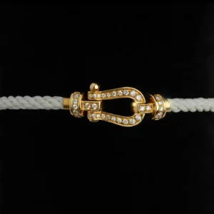 Bracelet Imperial Shine – Corde Premium Blanc & Fermoir Haute Joaillerie