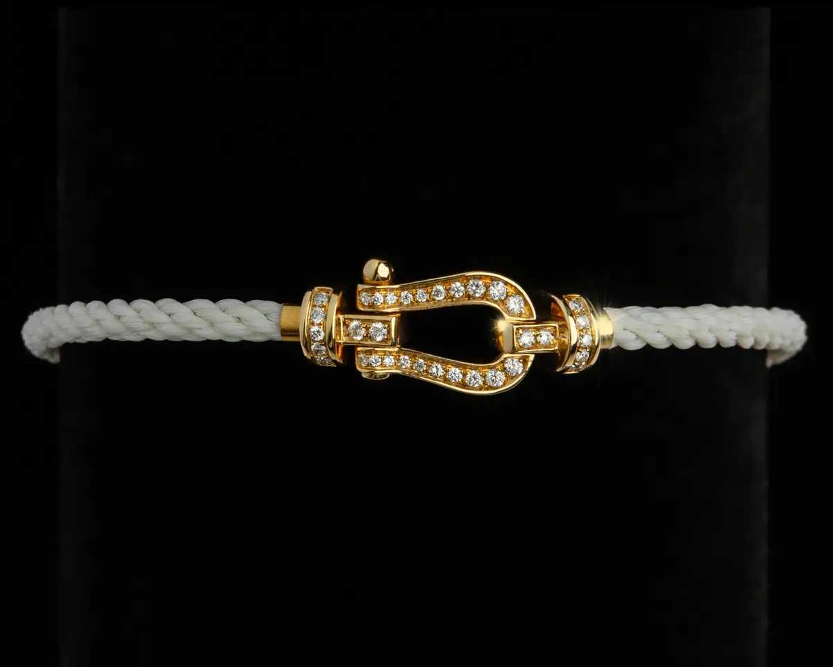 Bracelet Imperial Shine – Corde Premium Blanc & Fermoir Haute Joaillerie